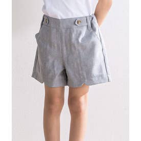 裾カットウエストベルト風キュロットパンツ(95~150cm) （グレー系）
