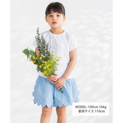 縦フリル入りトップス(95~150cm) （ホワイト）｜詳細画像