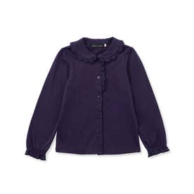 【店舗限定】天竺スカラップブラウス(95~150cm) （ネイビー）