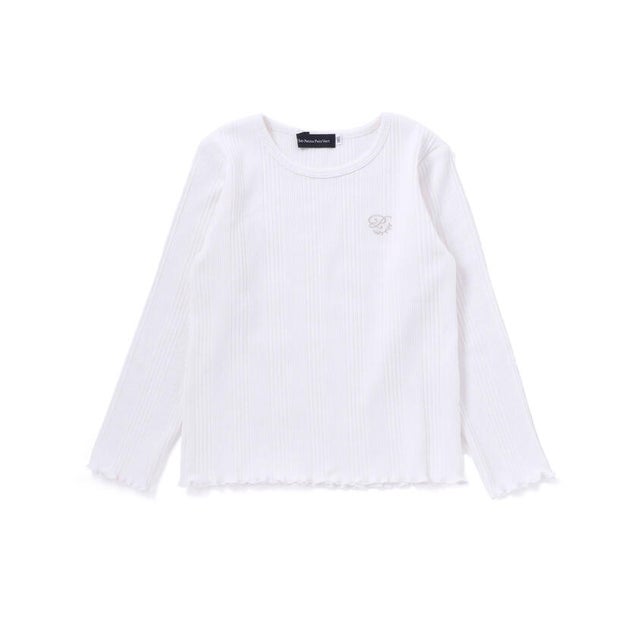 シンプルリブTシャツ(95~150cm) （ホワイト）