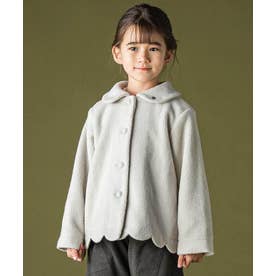 丸襟スカラップボアコート(95～150cm) （グレー）