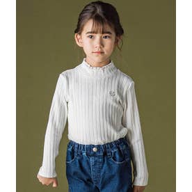 トーションレースリブトップス(95~160cm) （ホワイト）
