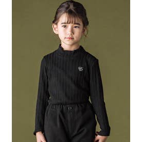 トーションレースリブトップス(95~160cm) （ブラック）