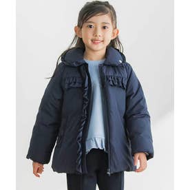 【店舗限定】フリルタフタダウンコート(95～160㎝) （ネイビー）