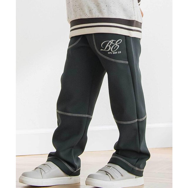【店舗限定】ななめ裏毛ロングパンツ(95～150㎝) （グリーン）