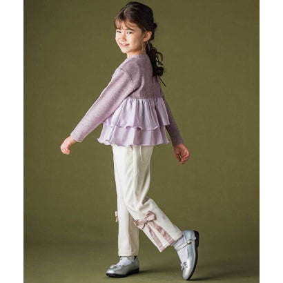 シフォン2段フリル 長袖カットソー(95~160cm) （ブラック）｜詳細画像