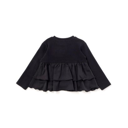 シフォン2段フリル 長袖カットソー(95~160cm) （ブラック）｜詳細画像