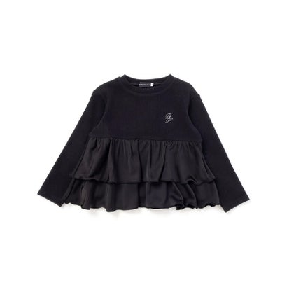 シフォン2段フリル 長袖カットソー(95~160cm) （パープル）｜詳細画像