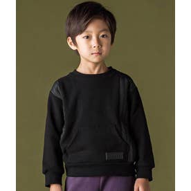 中綿切り替え 裏起毛長袖トレーナー(95~150cm) （ブラック）
