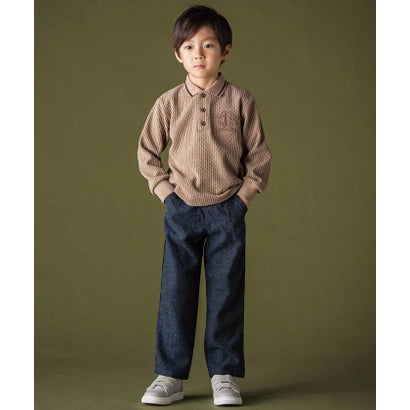 ヘリンボーンパイピングロングパンツ(95~160cm) （ネイビー系）｜詳細画像