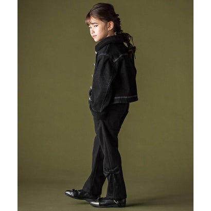 リボンテープ ロングパンツ(95~160cm) （ブラック）｜詳細画像