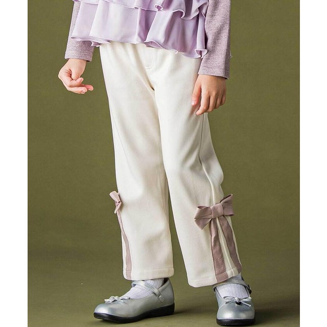 リボンテープ ロングパンツ(95~160cm) （オフホワイト）
