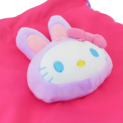 ハローキティ 巾着袋 ボアフェイス巾着 カラフルバニー MG サンリオ ナカジマ きんちゃくポーチ 小物入れ キャラクター グッズ｜詳細画像