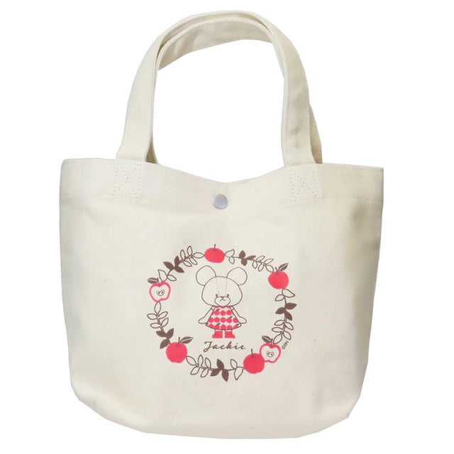 くまのがっこう ランチバッグ ランチトートバッグ りんご ワタナベ お弁当かばん ミニトート 絵本キャラクター グッズ
