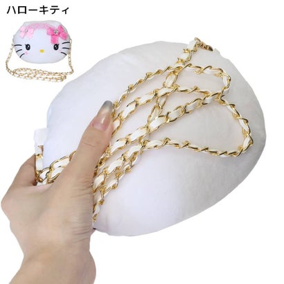 サンリオキャラクターズ 肩掛けバッグ ダイカット ショルダーバッグ チェーンショルダーバッグ ポシェット ハローキティ Sanrio ヤスダ通商｜詳細画像