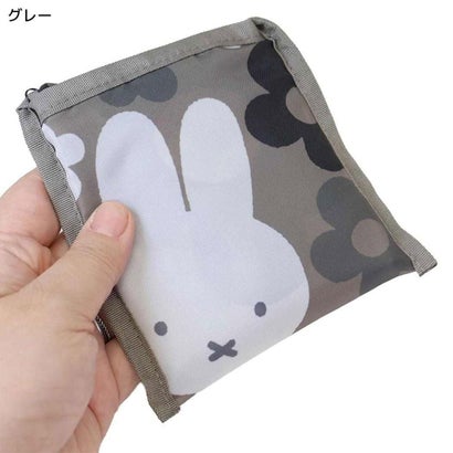 miffy エコバッグ BIG FLOWER ショッピングバッグS グレー ディックブルーナ エフエービージャパン｜詳細画像