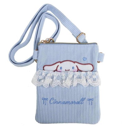 シネマコレクション cinemacollection サンリオ ショルダーバッグ フリル付き ショルダー ポシェット コーデュロイ シナモロール Sanrio 畑山商事｜詳細画像