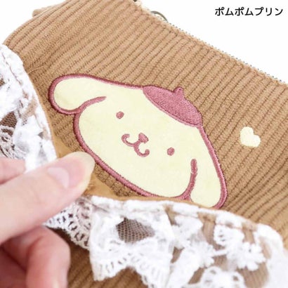 シネマコレクション cinemacollection サンリオ ショルダーバッグ フリル付き ショルダー ポシェット コーデュロイ ポムポムプリン Sanrio 畑山商事｜詳細画像