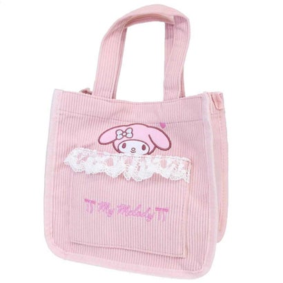 サンリオ ミニトート フリル付き ランチ トートバッグ コーデュロイ マイメロディ Sanrio 畑山商事｜詳細画像