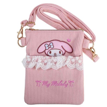 シネマコレクション cinemacollection サンリオ ショルダーバッグ フリル付き ショルダー ポシェット コーデュロイ マイメロディ Sanrio 畑山商事｜詳細画像