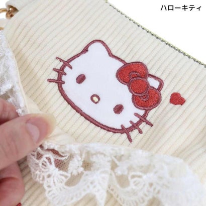 シネマコレクション cinemacollection サンリオ ショルダーバッグ フリル付き ショルダー ポシェット コーデュロイ キティ Sanrio 畑山商事｜詳細画像