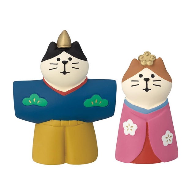 ぽかぽかひなたのおひなさま マスコット 猫雛 concombre 立ち雛 デコレ ミニチュア オブジェ ディスプレイ 置物 グッズ  （メーカー指定色）