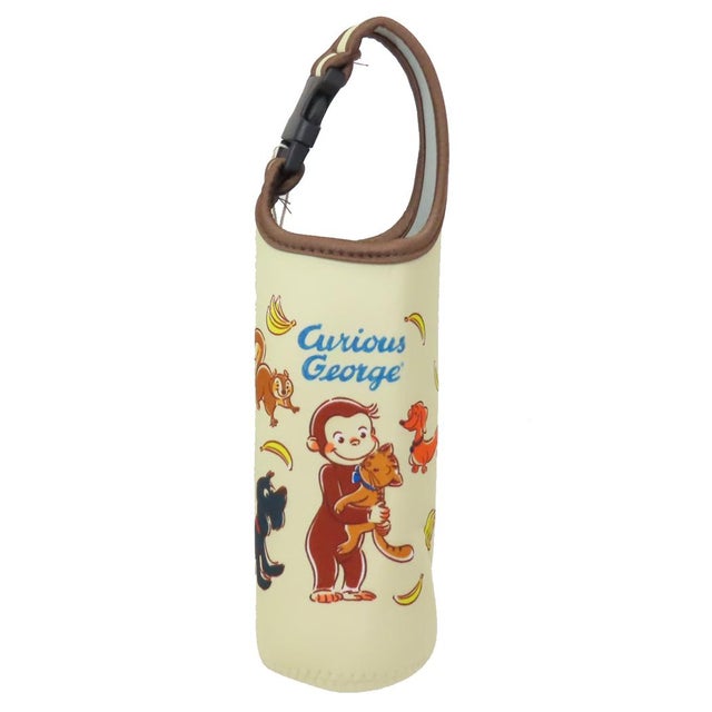 おさるのジョージ ペットボトルホルダー ペットボトルカバー だいすきアニマル 丸眞 500ー600ml マグボトルカバー 絵本キャラクター グッズ  （メーカー指定色）