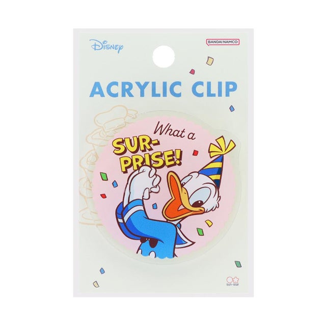 ドナルドダック クリップ アクリルクリップ HD ディズニー サンスター文具 事務用品 キャラクター グッズ  （メーカー指定色）