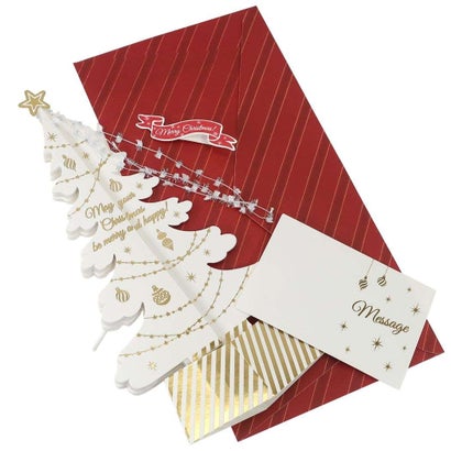 PopupCardseries クリスマスカード ハニカム ツリーカード スノーホワイト 封筒付きグリーティングカードクリスマス プレゼント 男 （メーカー指定色）｜詳細画像
