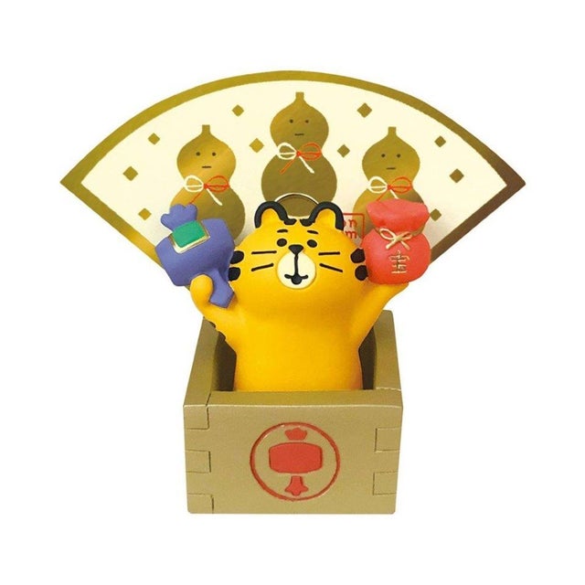 FUKUMONO concombre マスコット ますます金運枡 寅 デコレ インテリア 開運 かわいい グッズ  （メーカー指定色）