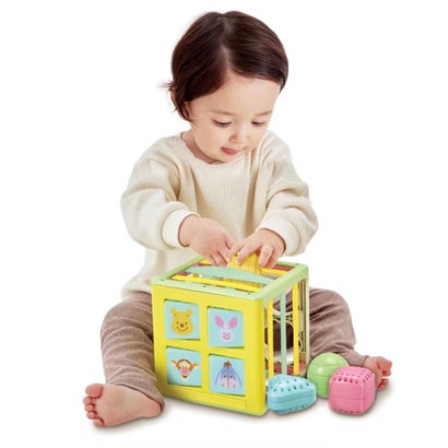 くまのプーさん 知育玩具 だしたりいれたり！ひもxひも知育キューブ ディズニー タカラトミー ベビートイ おもちゃ キャラクター グッズ【返品不可商品】｜詳細画像