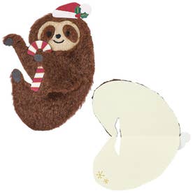 CHRISTMAS グリーティングカード クリスマス ふかふかナマケモノ 1枚入り JX43-6 サンリオ