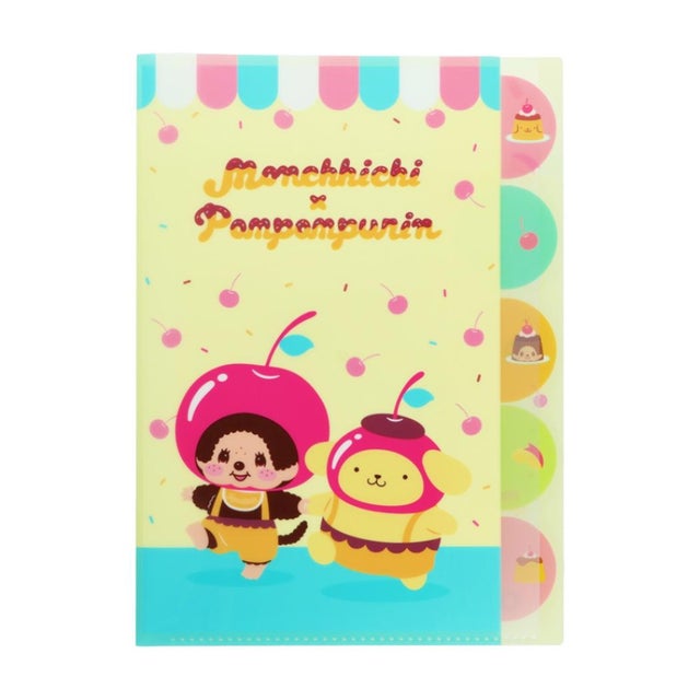 ポムポムプリン x モンチッチ ポケットファイル ダイカットクリアファイル 5P N サンリオ サンスター文具