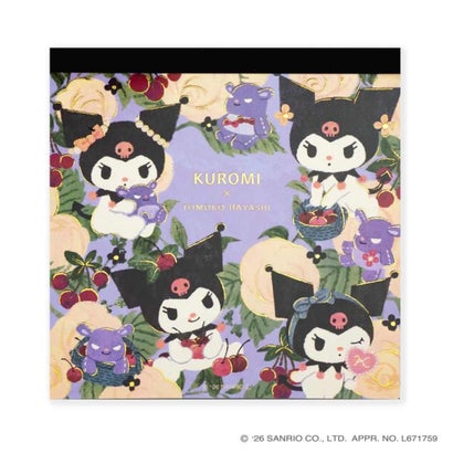 サンリオキャラクターズ x 林朋子 メモ帳 スクエアメモパッド クロミ Sanrio クローズピン｜詳細画像