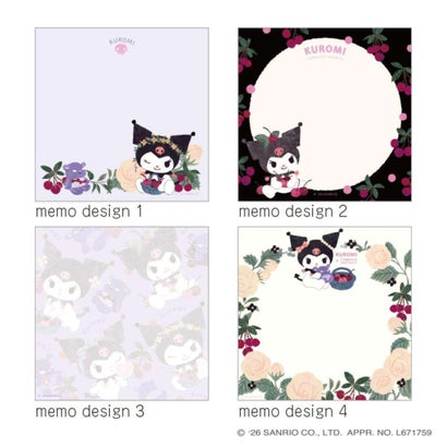 サンリオキャラクターズ x 林朋子 メモ帳 スクエアメモパッド クロミ Sanrio クローズピン｜詳細画像