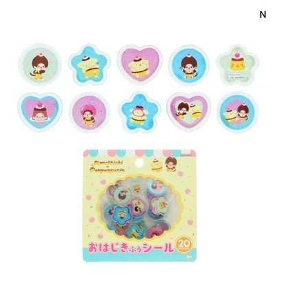 ポムポムプリン x モンチッチ フレークシール おはじき風シール N サンリオ サンスター文具｜詳細画像