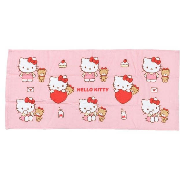 サンリオキャラクターズ フェイスタオル プリントロングタオル ハローキティ Sanrio カミオジャパン