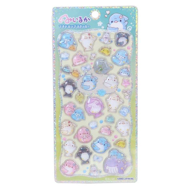 ゆるいるか シールシート プチドロップステッカー Night sea カミオジャパン