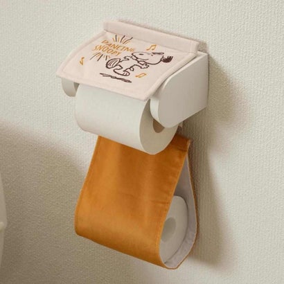 スヌーピー トイレ用品 トイレグッズ ハッピーダンス ベージュ ペーパーホルダーカバー ピーナッツ センコー｜詳細画像
