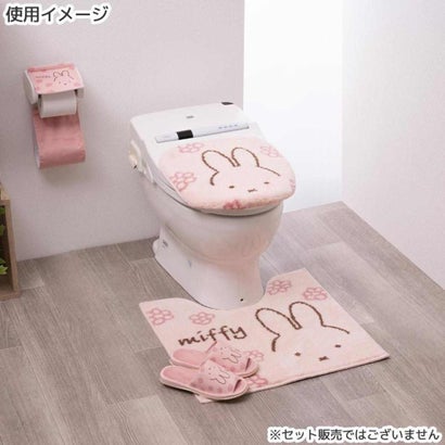 ミッフィー トイレ用品 トイレグッズ ラインフラワー ピンク 標準トイレマット ディックブルーナ センコー｜詳細画像