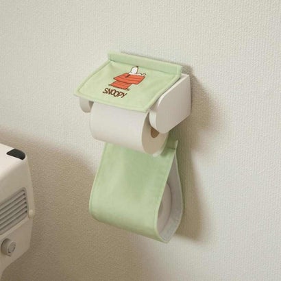 スヌーピー トイレ用品 トイレグッズ ドッグハウス グリーン ペーパーホルダーカバー ピーナッツ センコー｜詳細画像