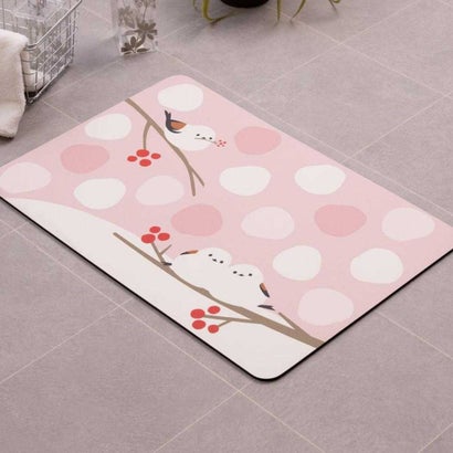 シマエナガちゃん トイレ用品 シマエナガちゃん 珪藻土入りやわらかバスマット ピンク センコー｜詳細画像