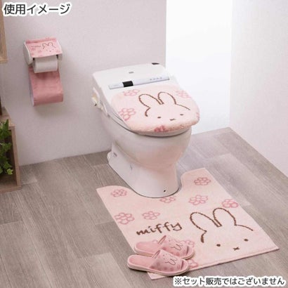 ミッフィー トイレ用品 トイレグッズ ラインフラワー ピンク ロングトイレマット ディックブルーナ センコー｜詳細画像