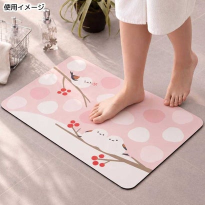 シマエナガちゃん トイレ用品 シマエナガちゃん 珪藻土入りやわらかバスマット ブルー センコー｜詳細画像