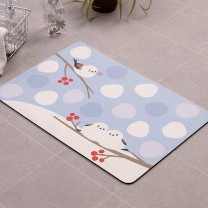 シマエナガちゃん トイレ用品 シマエナガちゃん 珪藻土入りやわらかバスマット ブルー センコー｜詳細画像