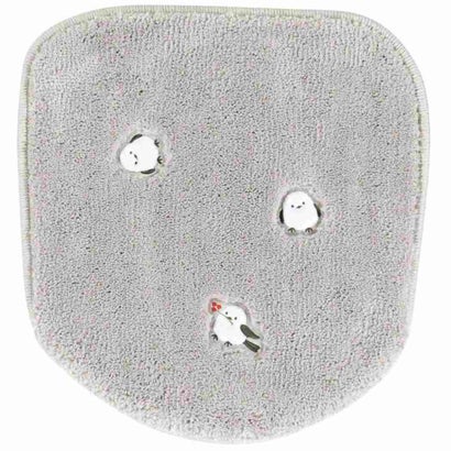 プチシマエナガちゃん トイレ用品 トイレグッズ グレー 兼用フタカバー センコー｜詳細画像