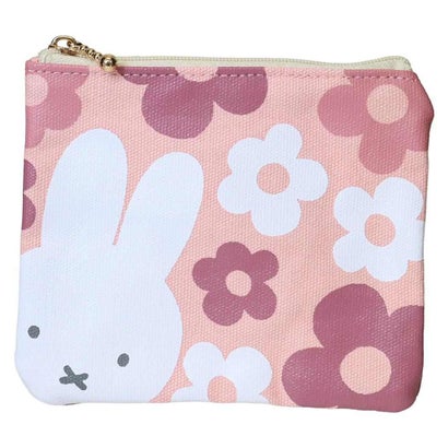 miffy 小物入れ BIG FLOWER ミニフラットポーチ ピンク ディックブルーナ エフエービージャパン｜詳細画像