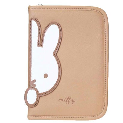 miffy お薬手帳ケース OVER APPLIQUE マルチケース ブラウン ディックブルーナ エフエービージャパン｜詳細画像