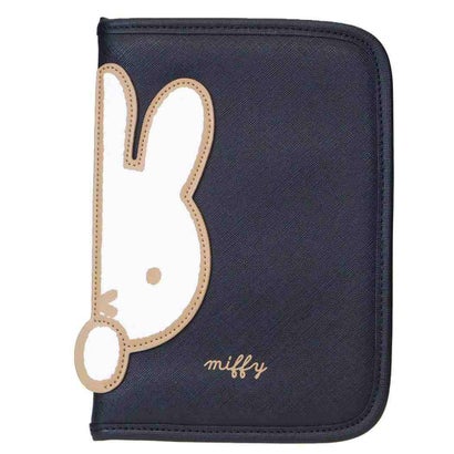 miffy お薬手帳ケース OVER APPLIQUE マルチケース ブラック ディックブルーナ エフエービージャパン｜詳細画像