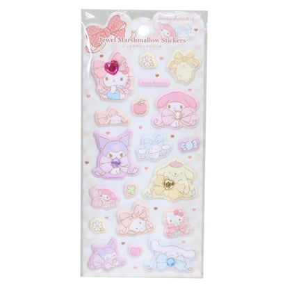 サンリオキャラクターズ シールシート ジュエルマシュマロシール お気に入りリボン Sanrio｜詳細画像
